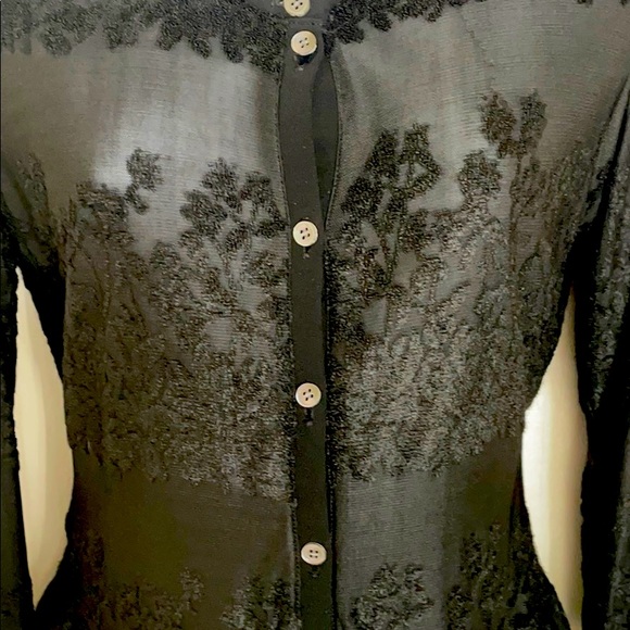 Charles Chang -Lima women black lace Cardigan Sz S - Picture 3 of 10